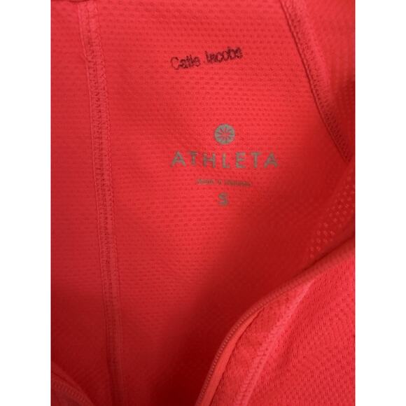 Athleta Neon Pink/Coral Jacket Woman’s Size Small Quarter Zip Up - Picture 3 of 7